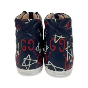 Gucci Shoes Gucci Ghost Red White And Navy High Top Leather